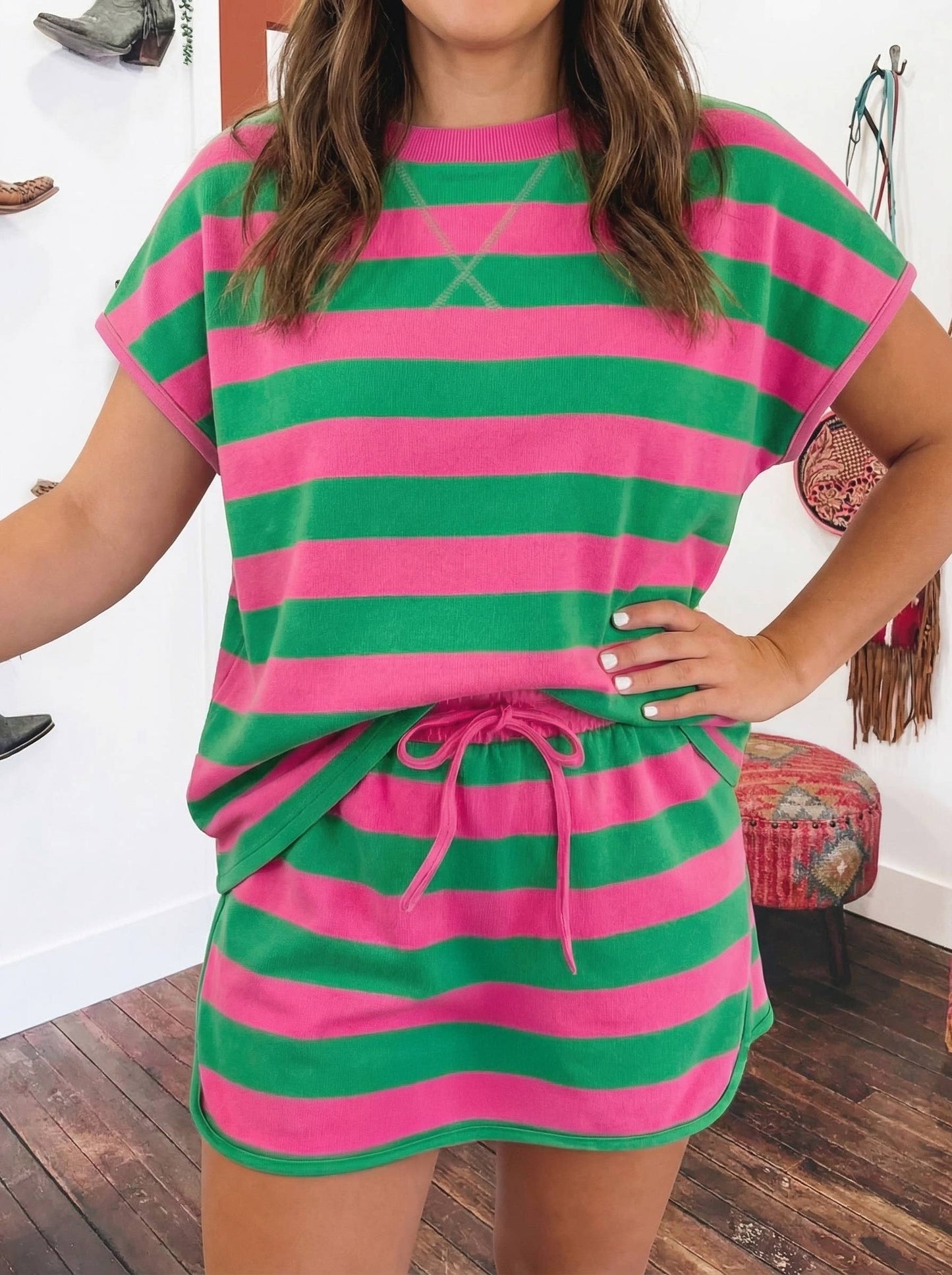 Bright Stripe Skort Set