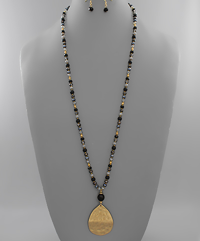 Beaded Teardrop Necklace Set
