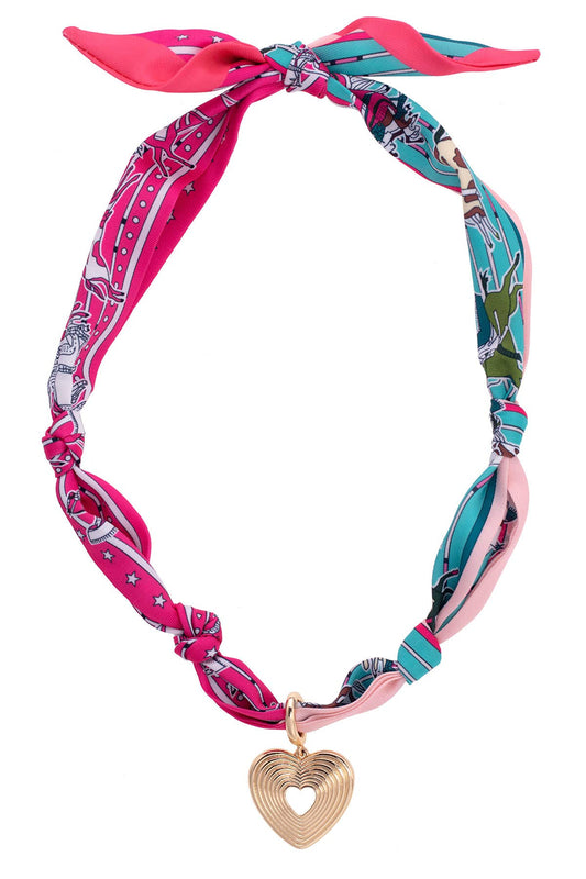 Glowing Heart Scarf Necklace