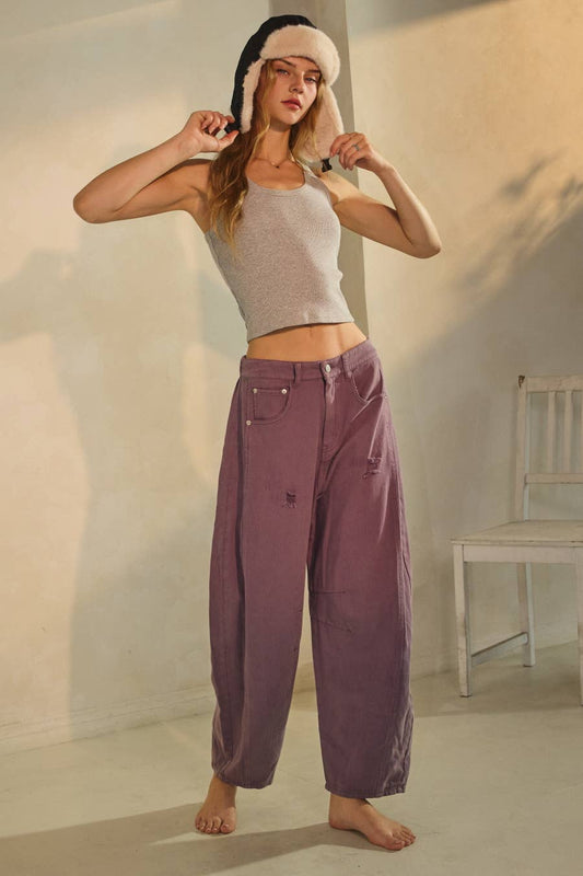 Acid Washed Barrel Pants