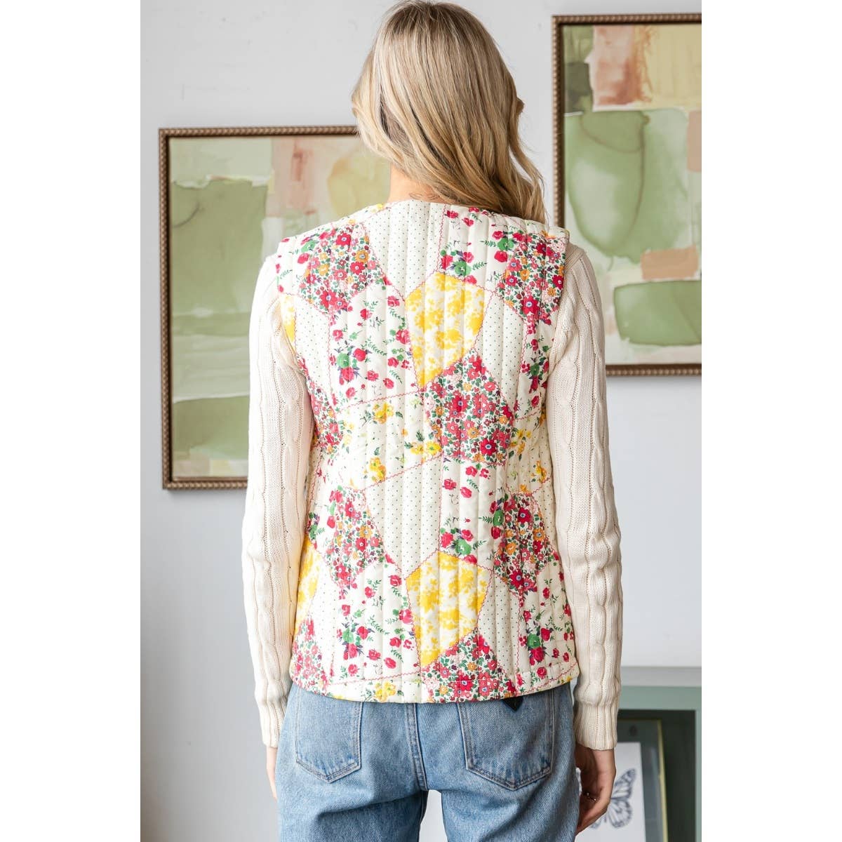 Vintage Floral Quilted Vest