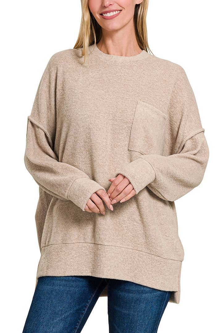 Melange Oversized Top: DOORBUSTER