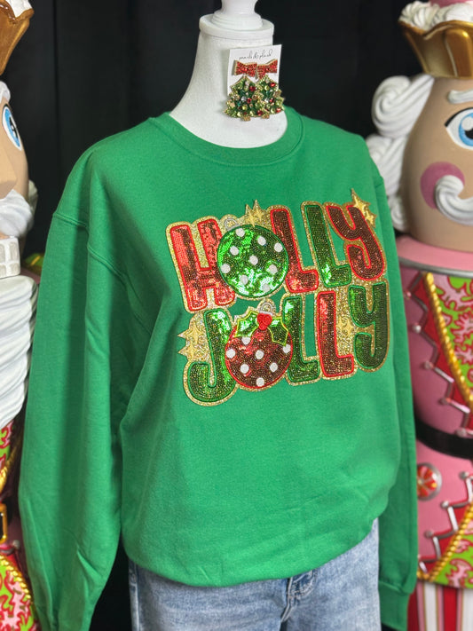“HOLLY JOLLY” Patch Sweatshirt: DOORBUSTERS