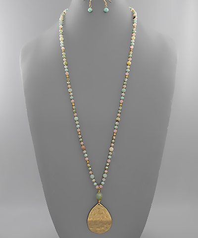 Beaded Teardrop Necklace Set