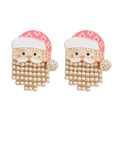 Pearly Santa Earrings