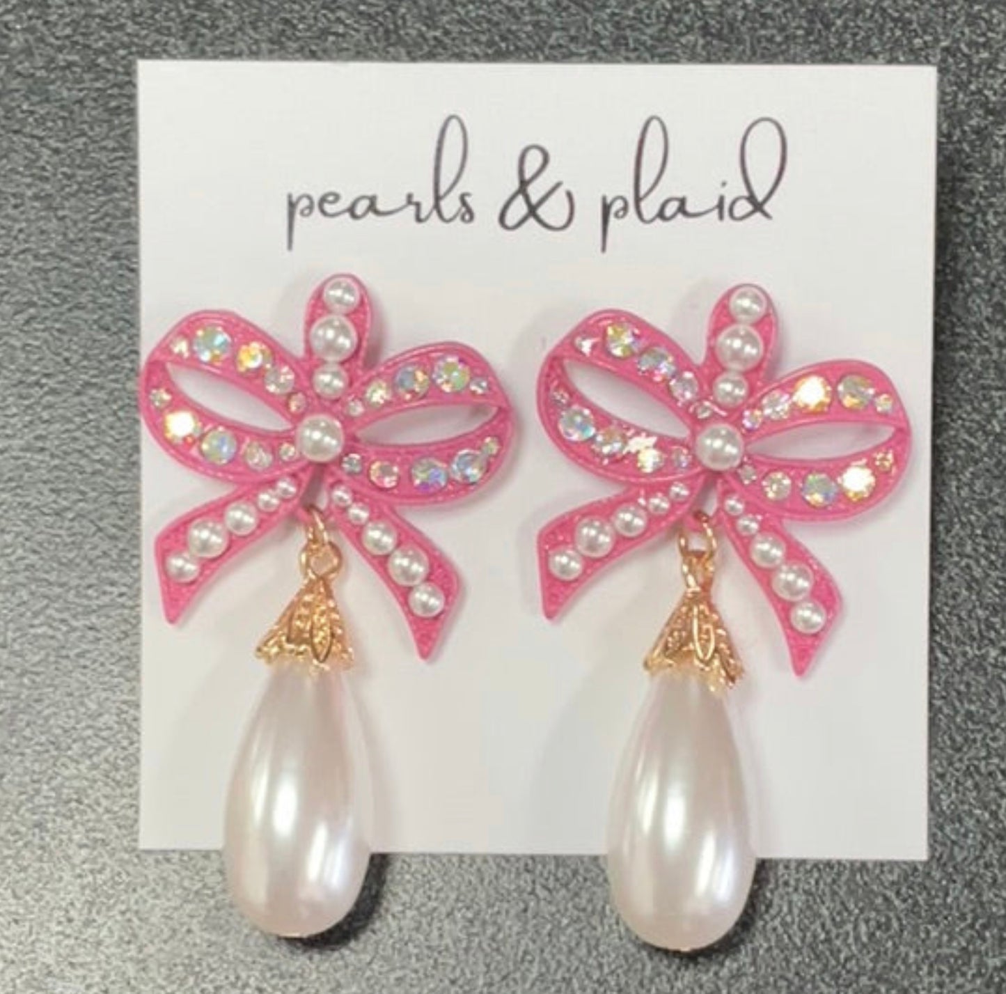 Pink and Pearl Earrings