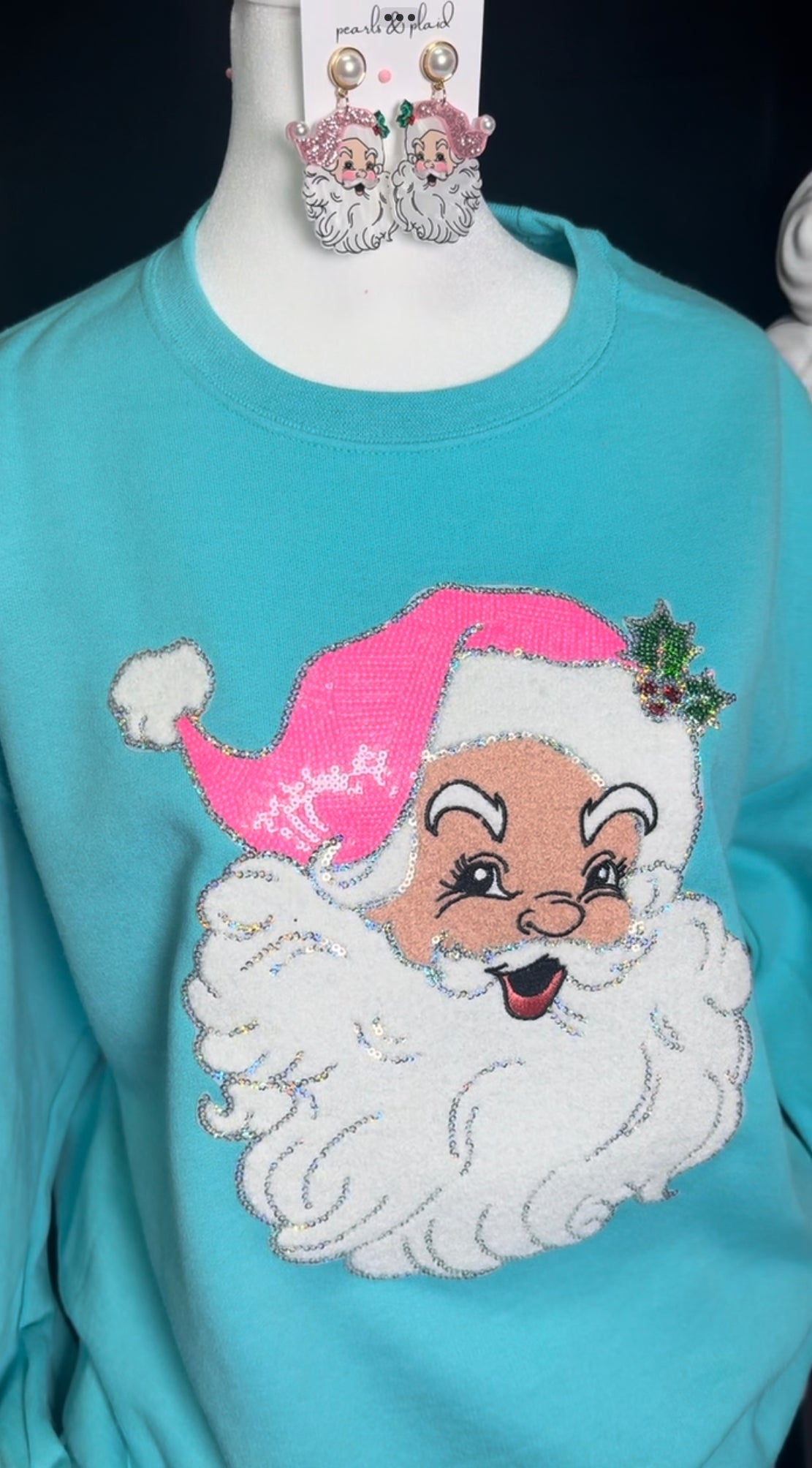 Pink Santa Patch Sweatshirt: DOORBUSTER