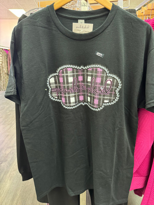 Pearls and Plaid Tee