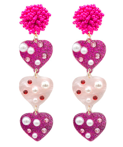 Pearl Girl Heart Earrings