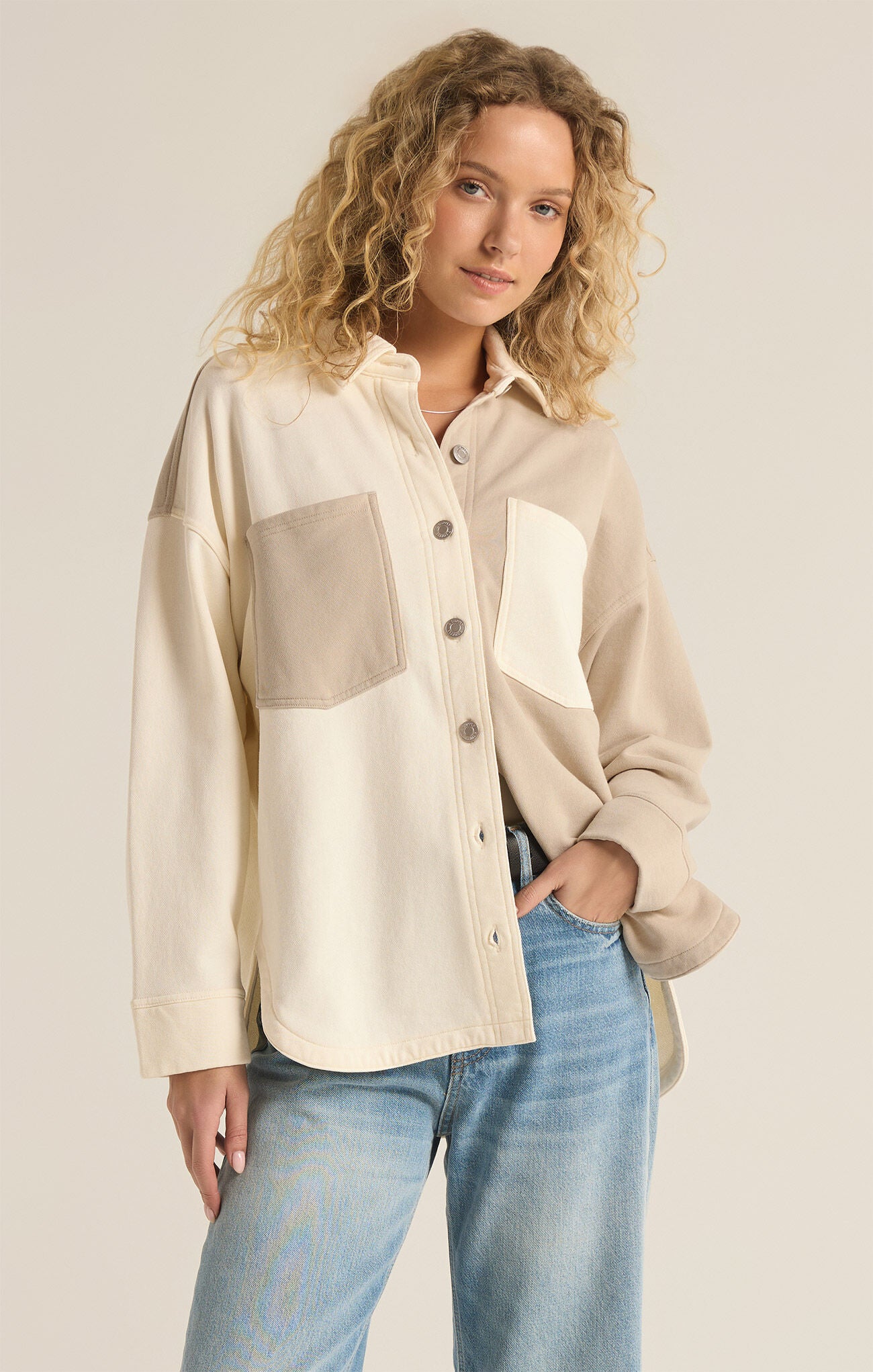 All Day Colorblock Jacket (Sea Salt): Z SUPPLY