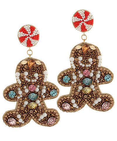 Gem and Gingerbread Earrings