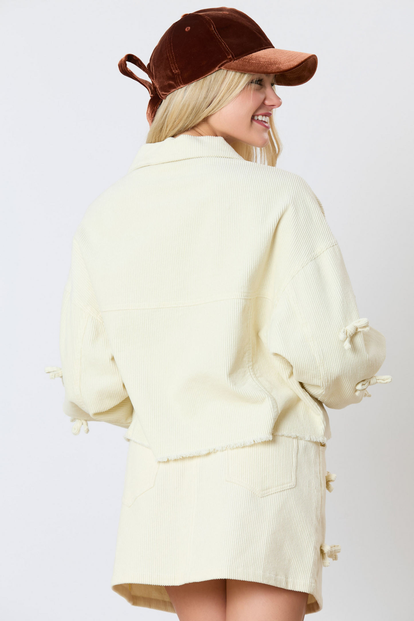 Cute Corduroy Bow Skirt