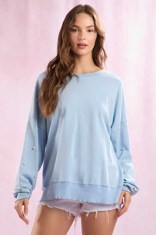 Baby Blue Pearl Pullover