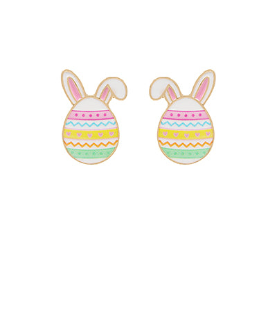 Sweet Stripe Egg Stud Earrings