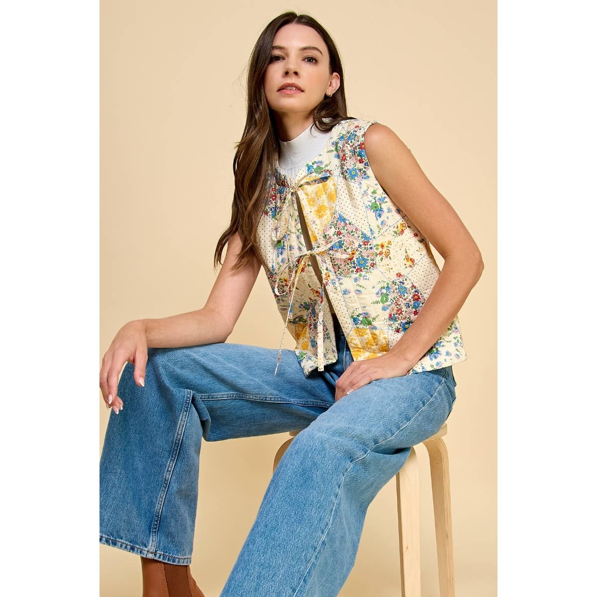 Vintage Floral Quilted Vest