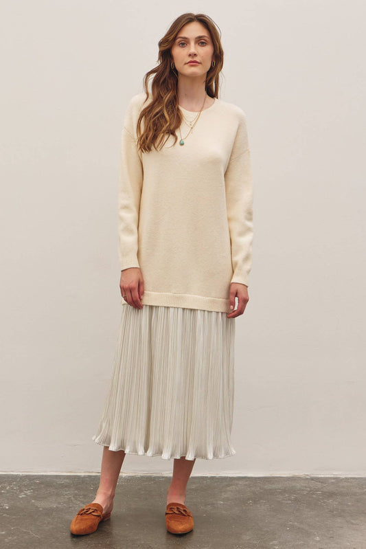 Metallic Illusion Sweater Dress