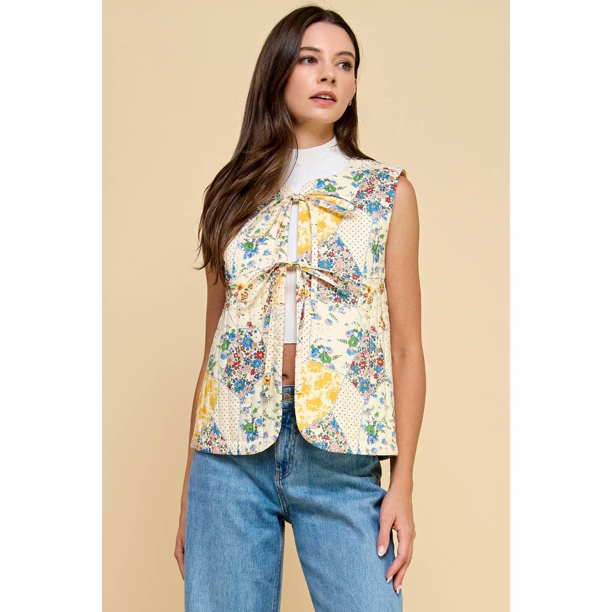 Vintage Floral Quilted Vest