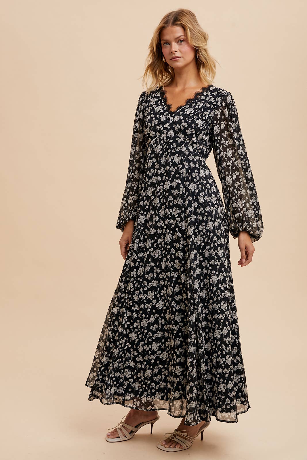 Lacy Floral Maxi Dress