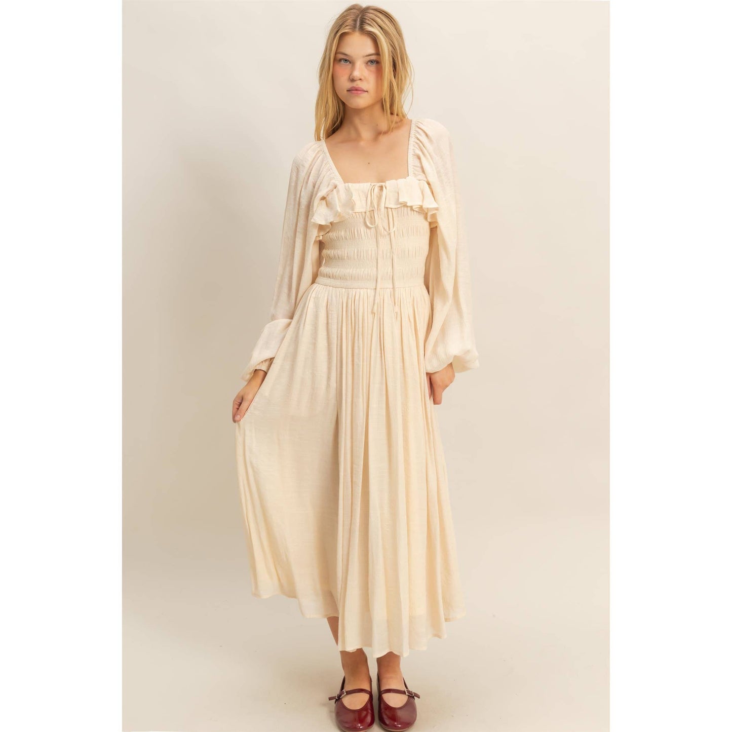 Peasant Gal Midi Dress