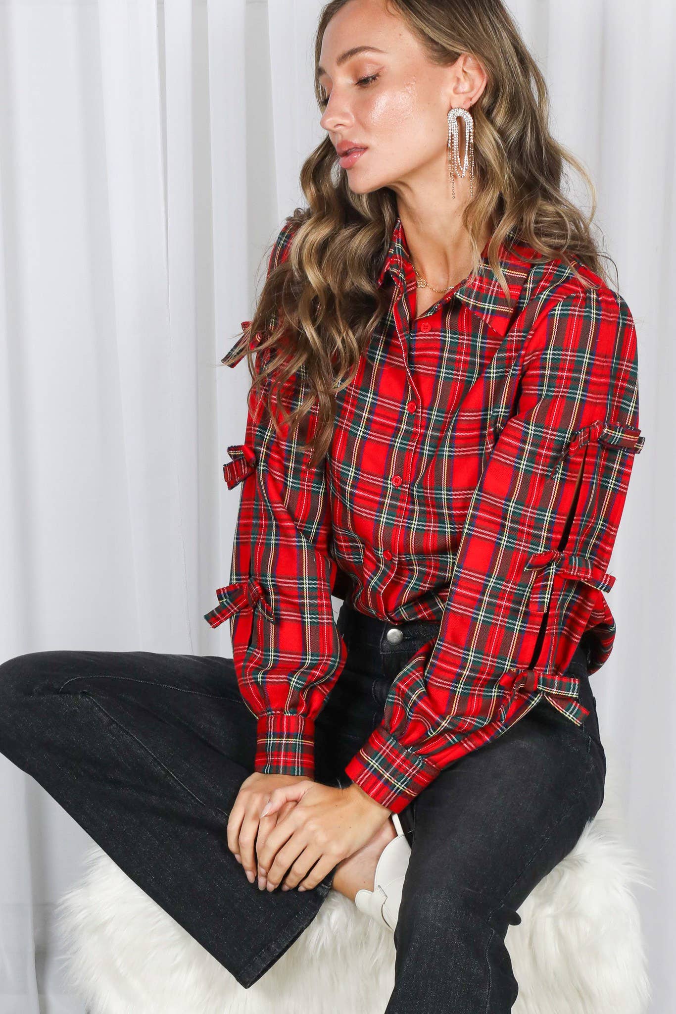 Tartan Button Up Top