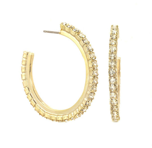 Slim Hoop Earrings in Clear: TOVA