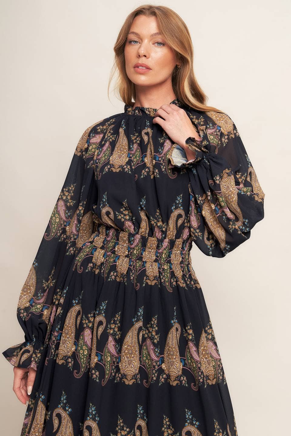 Boho Paisley Midi Dress