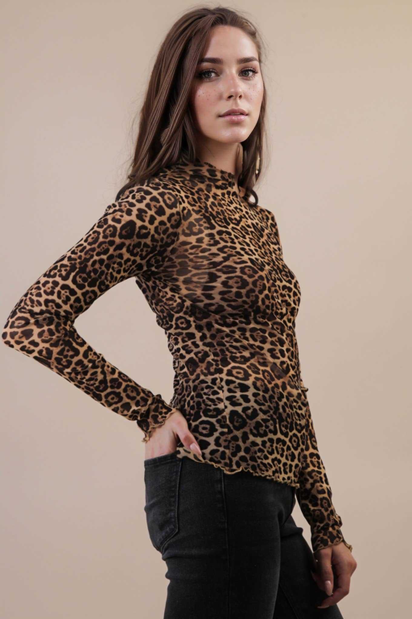 Luscious Leopard Mesh Top