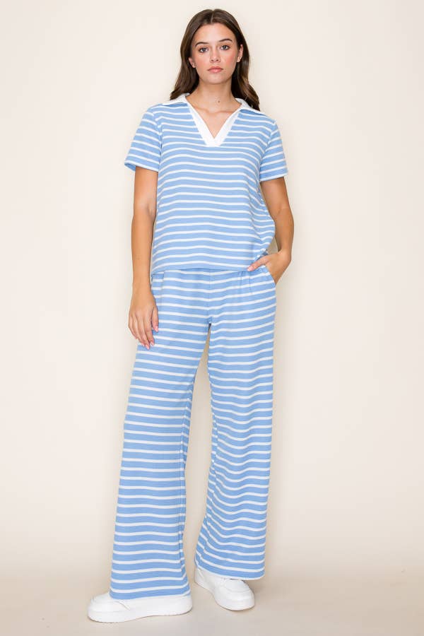 Sky Blue Stripe Set