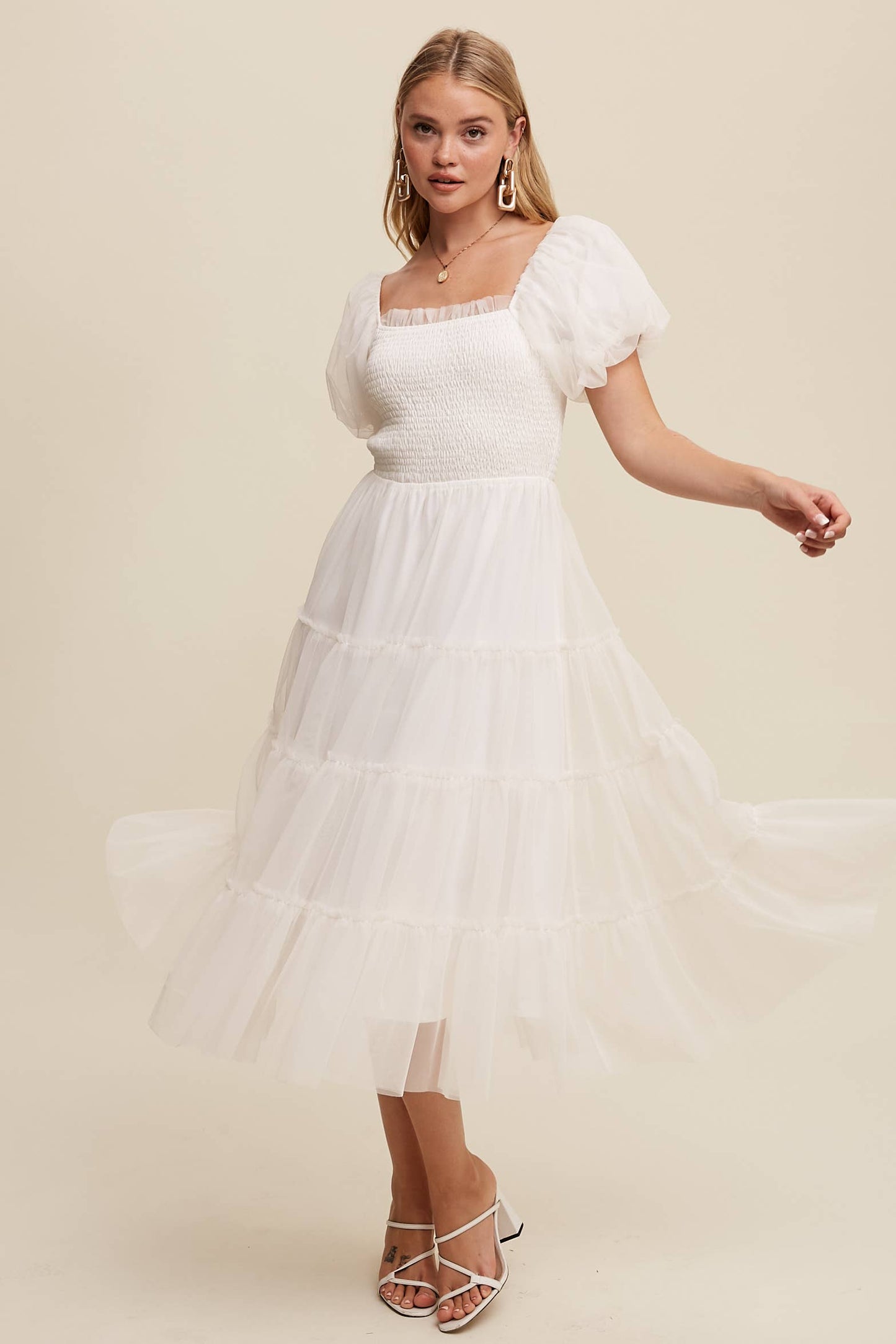 Chic Cream Tulle Dress