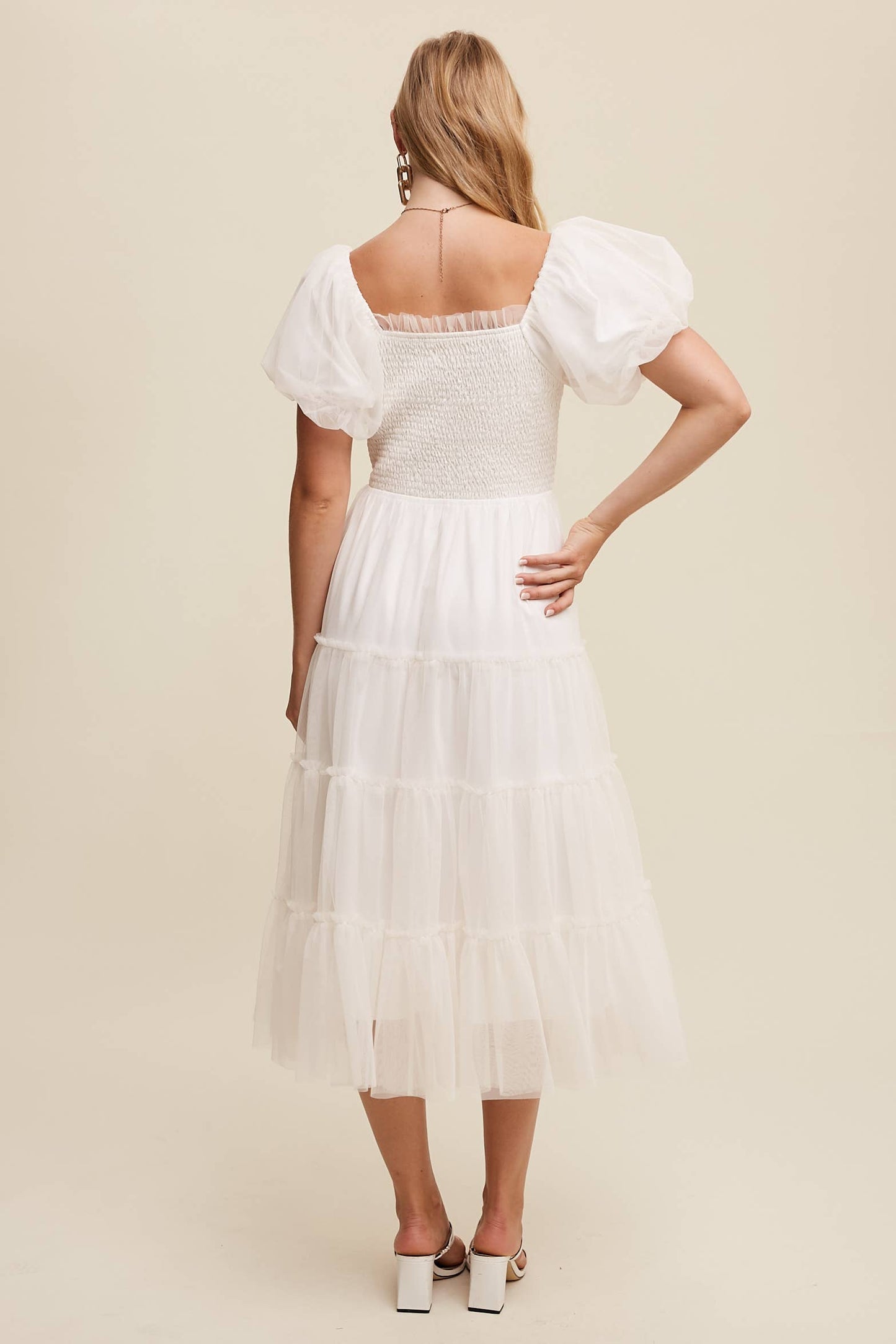 Chic Cream Tulle Dress