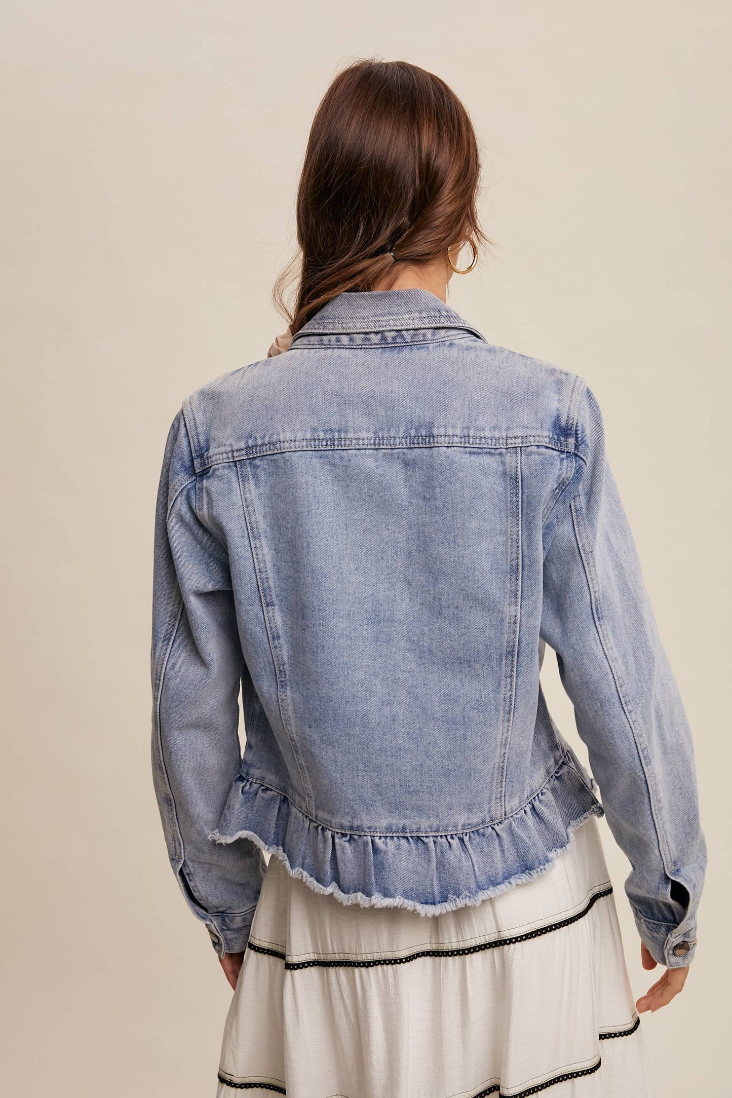 Ruffle My Feathers Denim Jacket