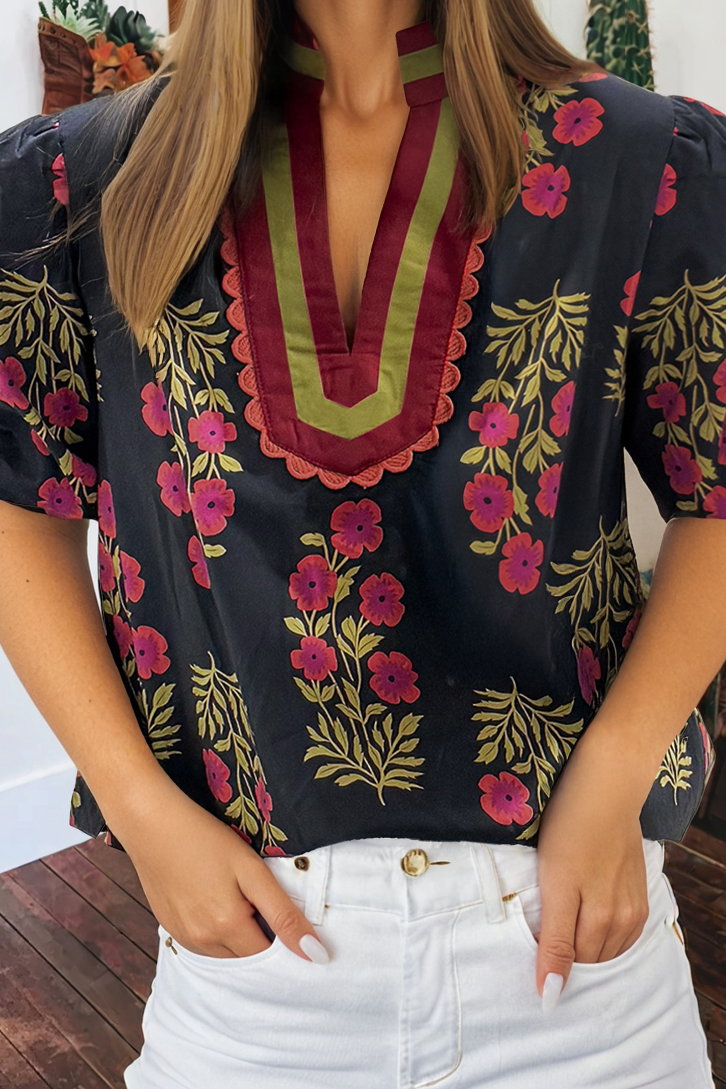 Fab Floral Ric Rac Top