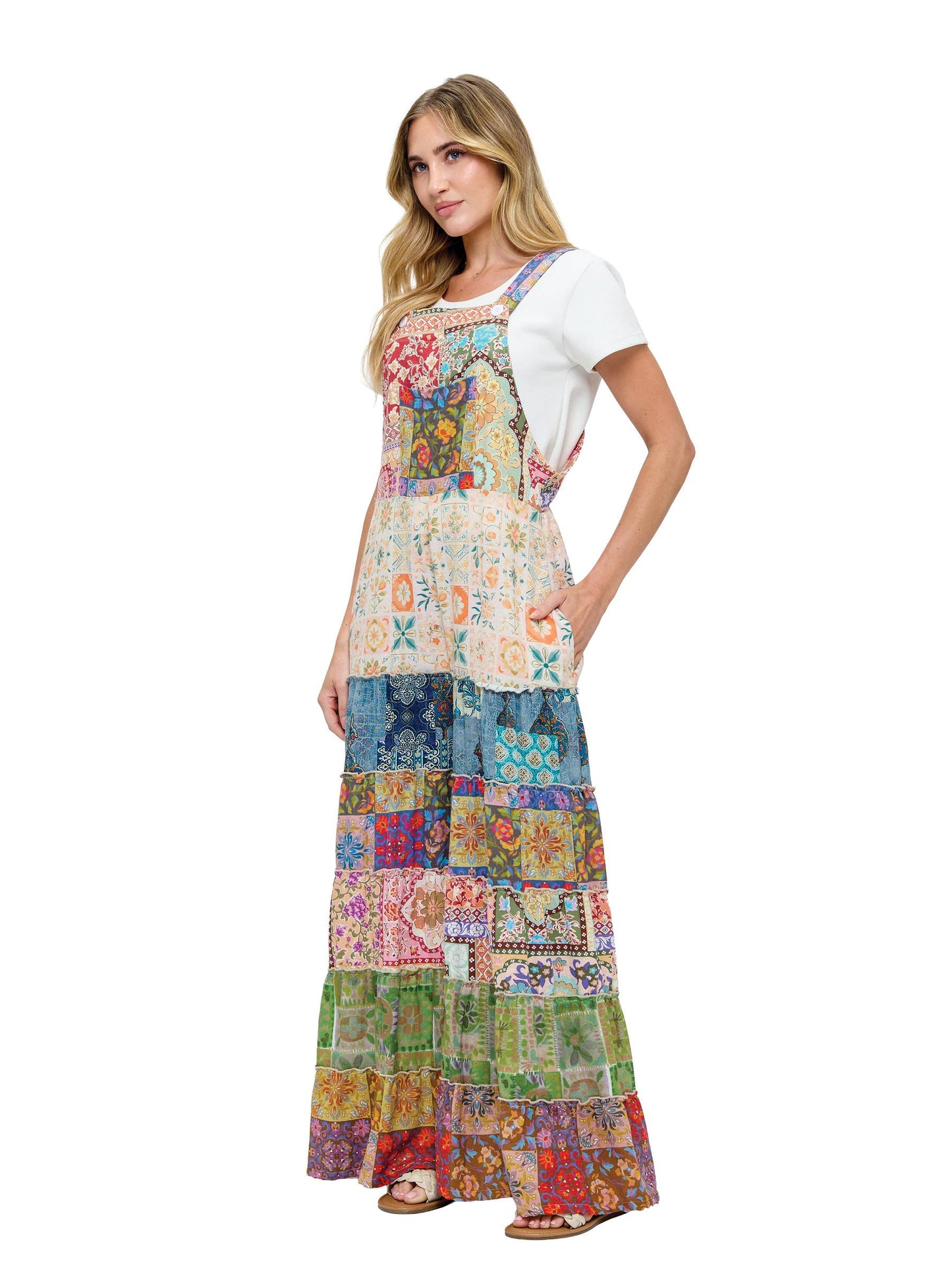 Funky Boho Patchwork Overalls