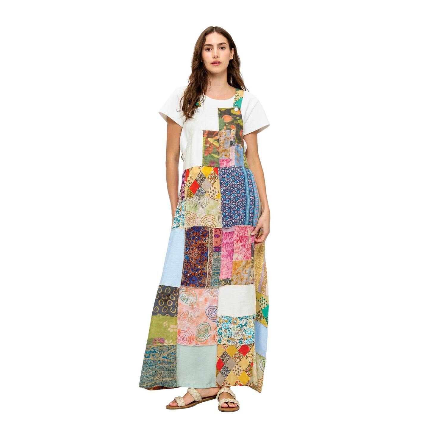 Boho Overall Patchwork Dress