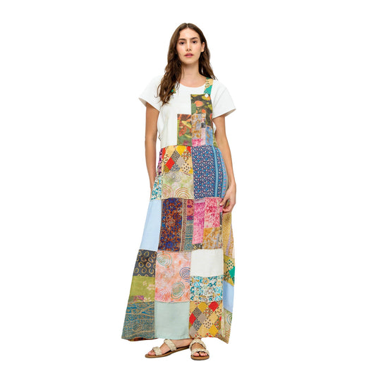 Boho Overall Patchwork Dress