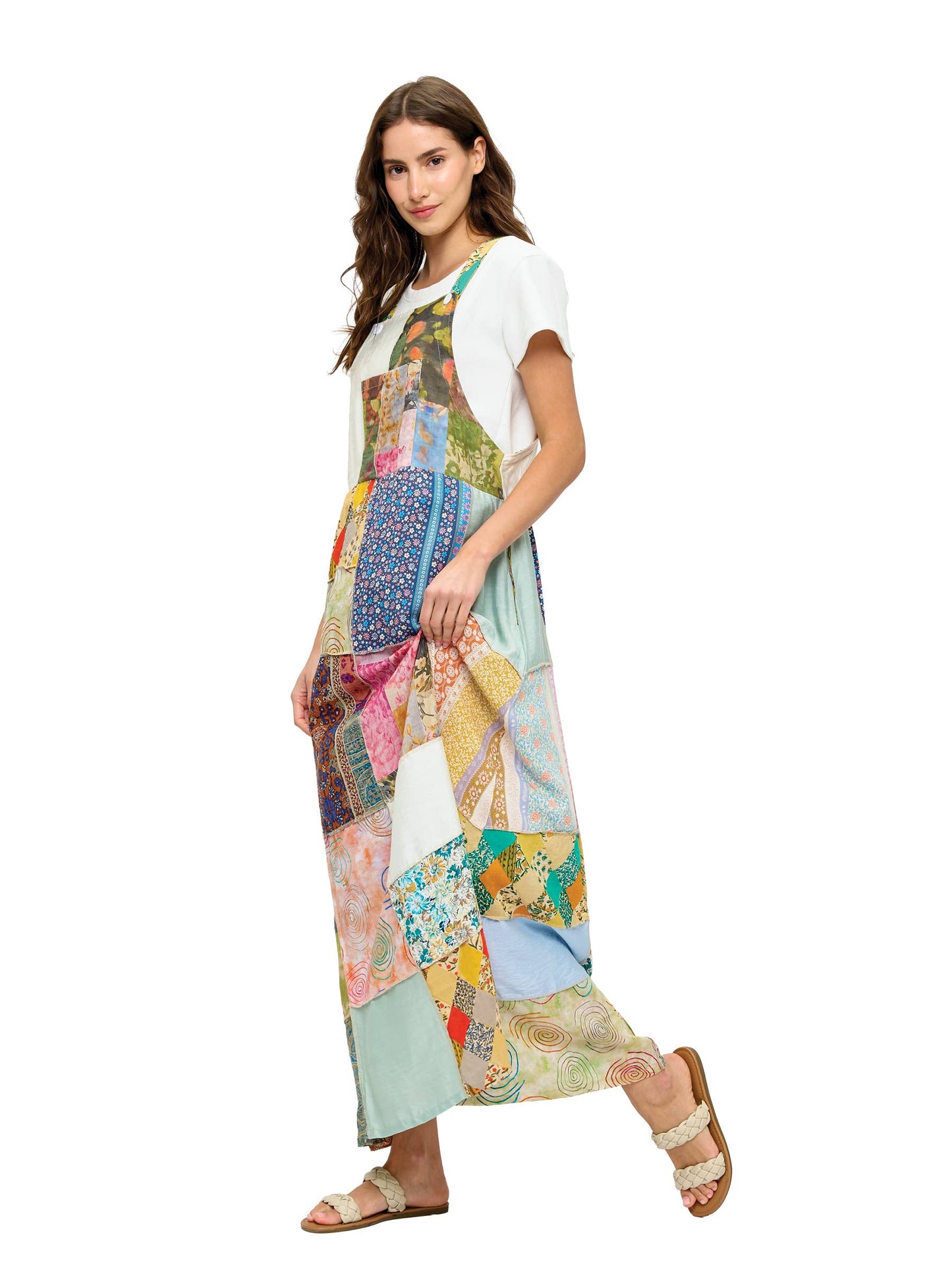Boho Overall Patchwork Dress