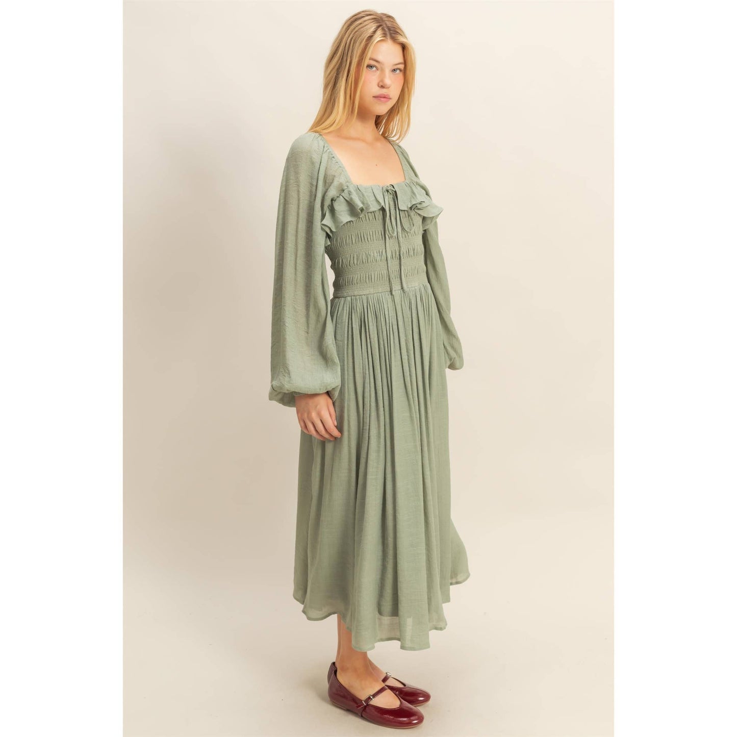Peasant Gal Midi Dress