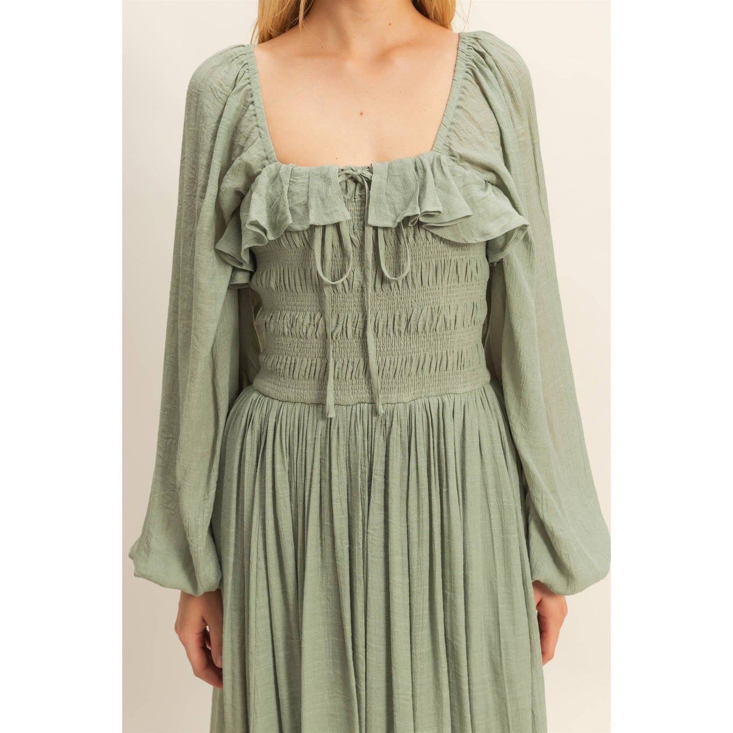 Peasant Gal Midi Dress