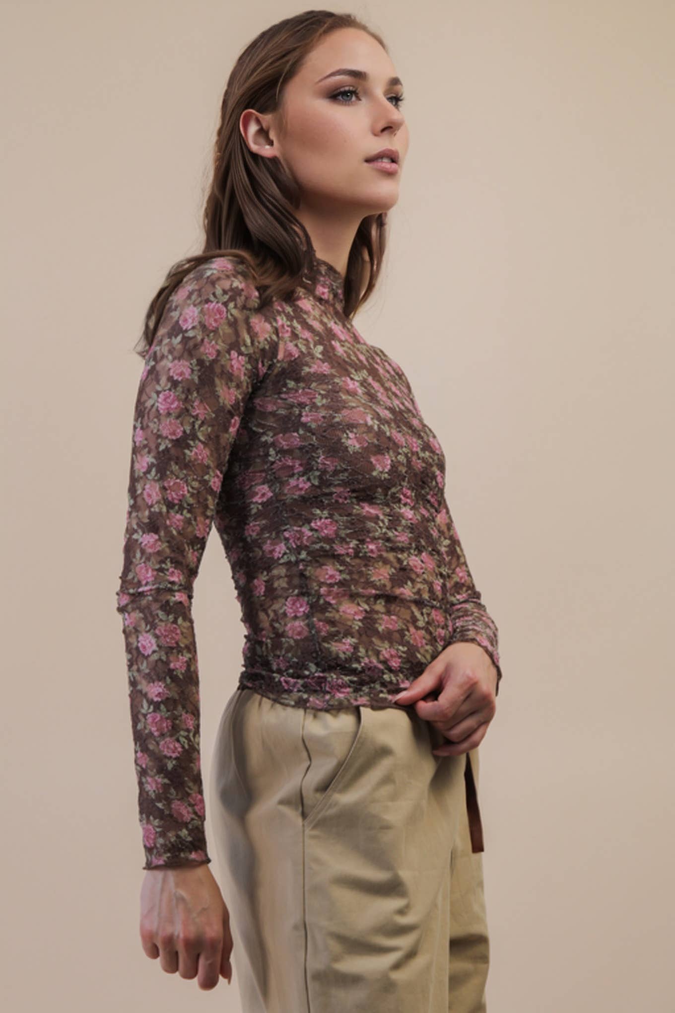 Country Gal Floral Mesh Top