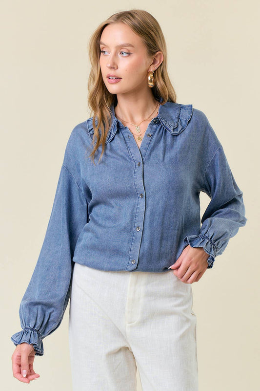 Ruffle My Feathers Tencel Top