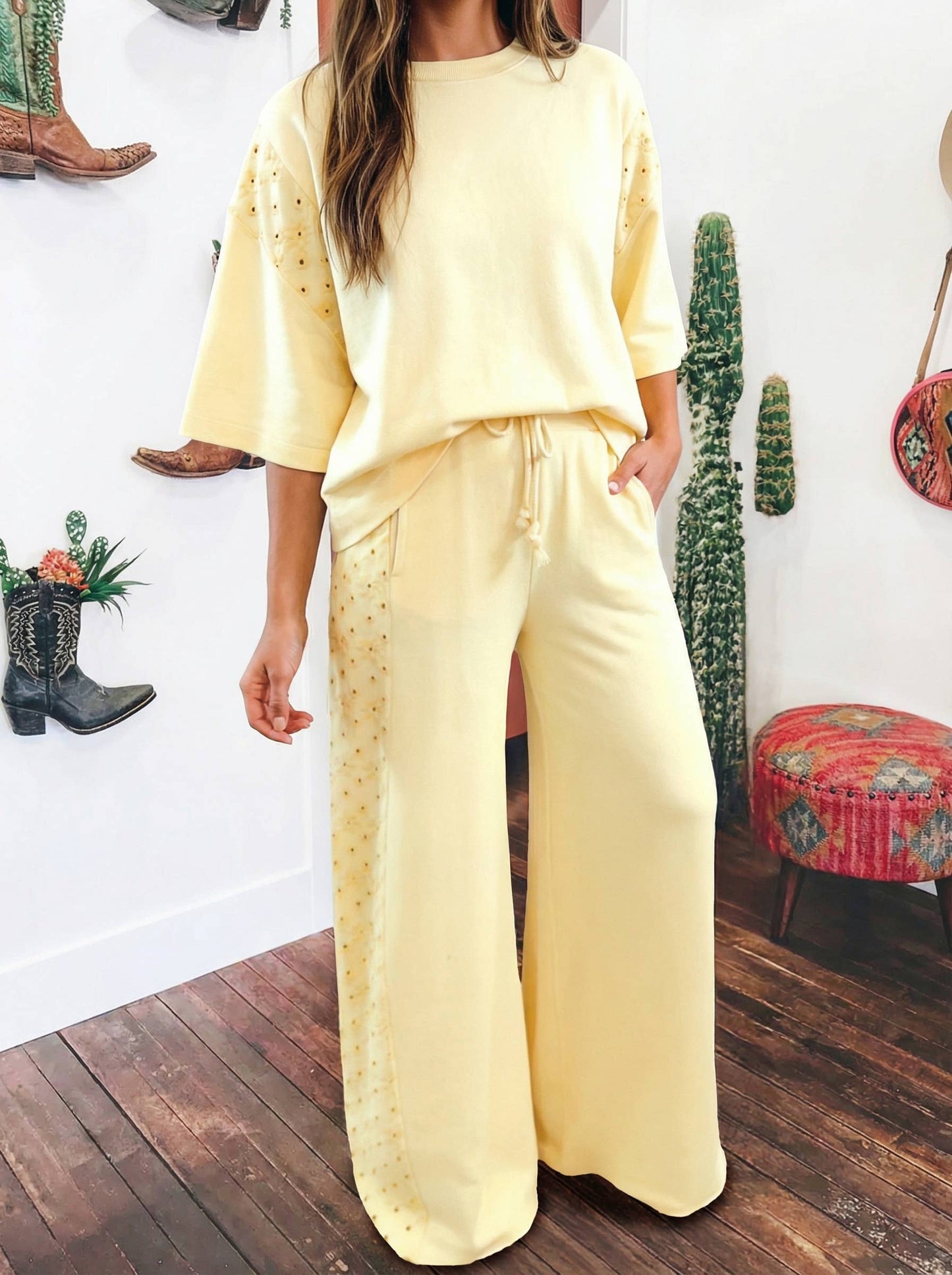 Eyelet Lace Matching Set