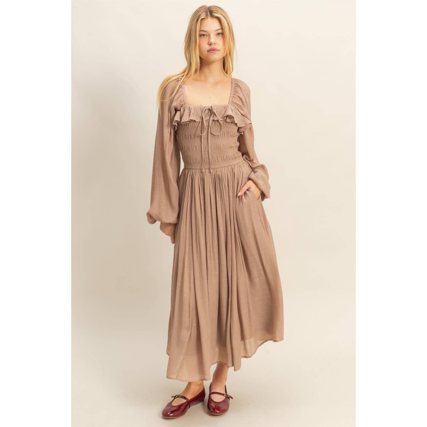 Peasant Gal Midi Dress