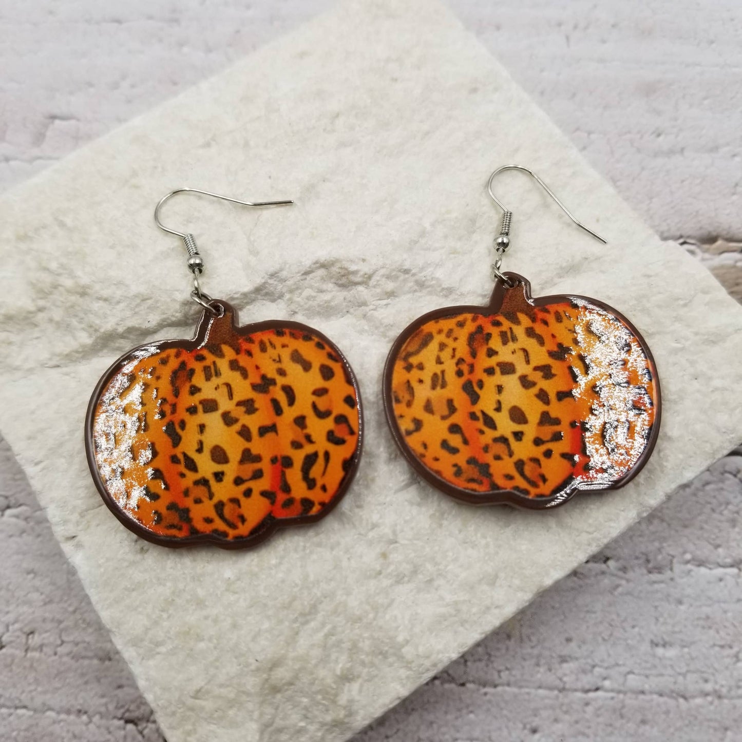 Leopard Pumpkin Earrings