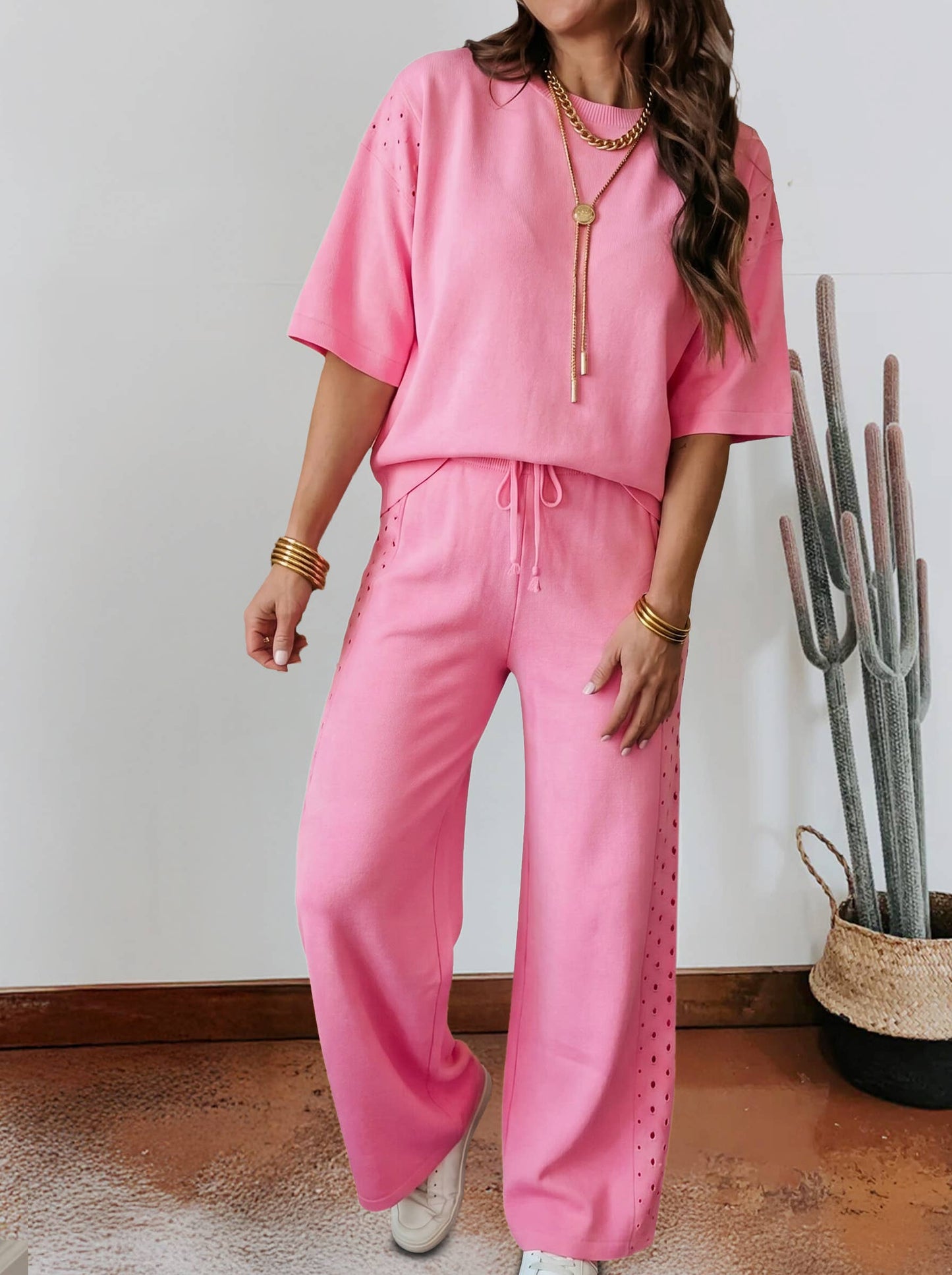 Eyelet Lace Matching Set