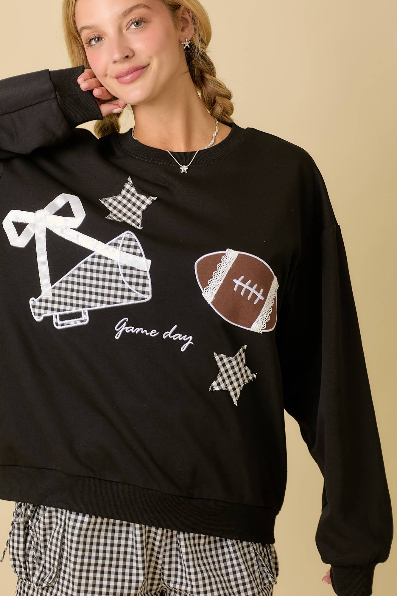 Gingham Gameday Top