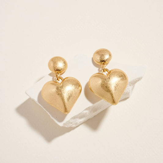 Vintage Gold Heart Earrings