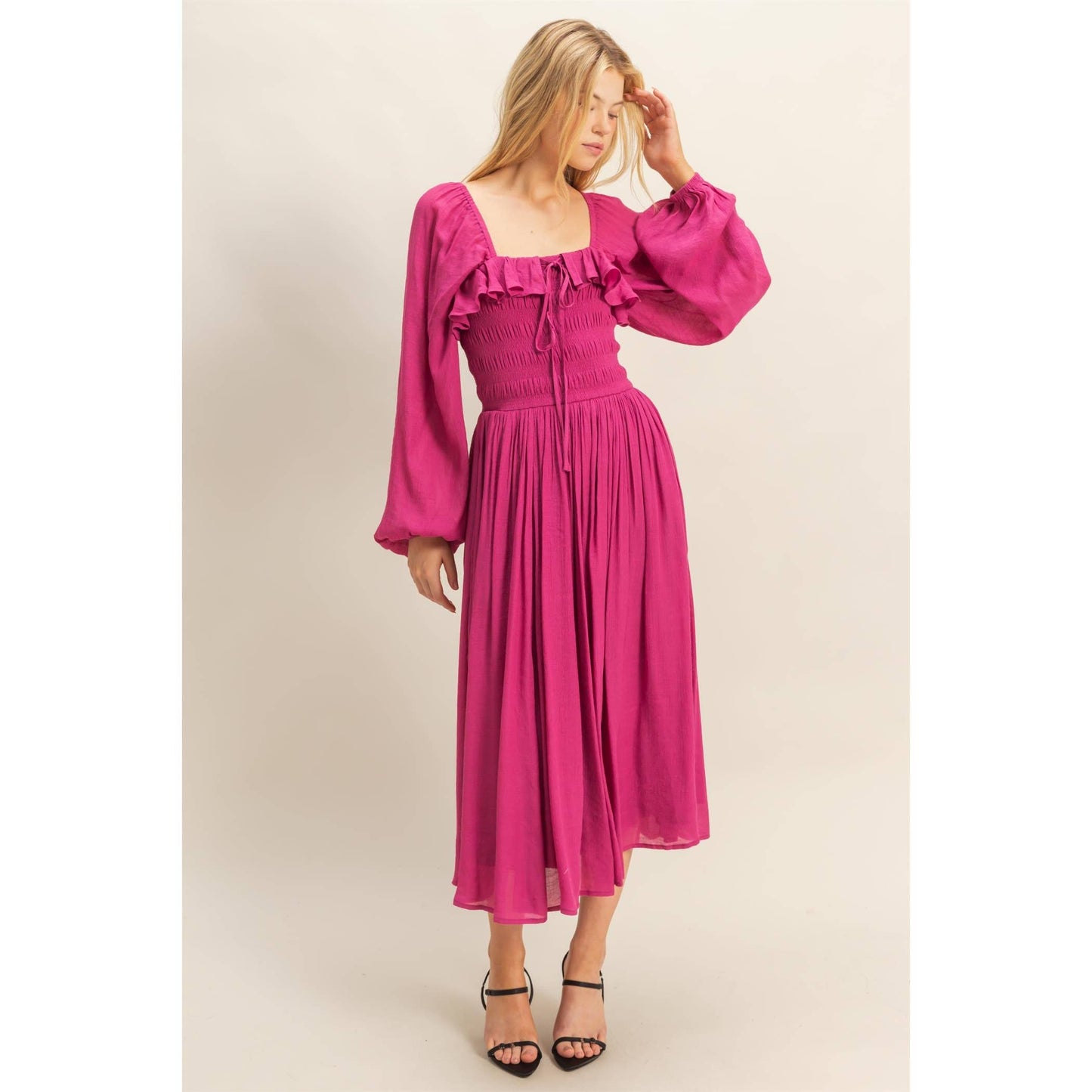Peasant Gal Midi Dress