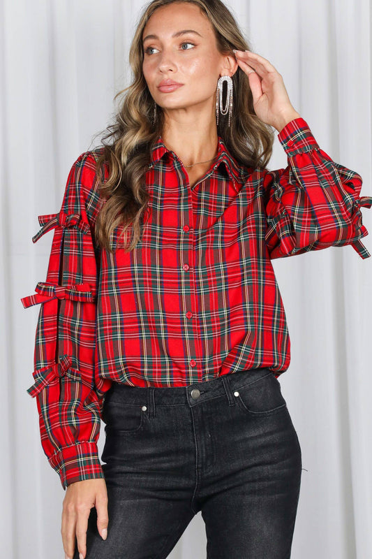 Tartan Button Up Top