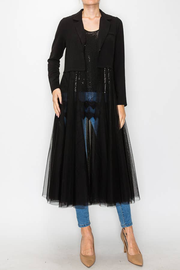 Chic Tulle Blazer Jacket
