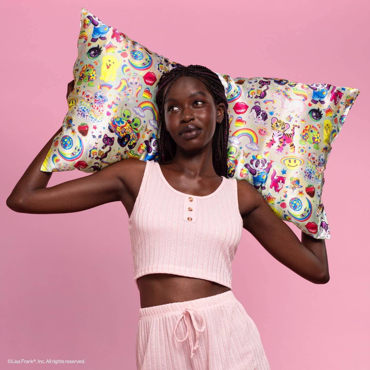 Lisa Frank x Kitsch Standard Satin Pillowcase - The Fantastic World of Lisa Frank
